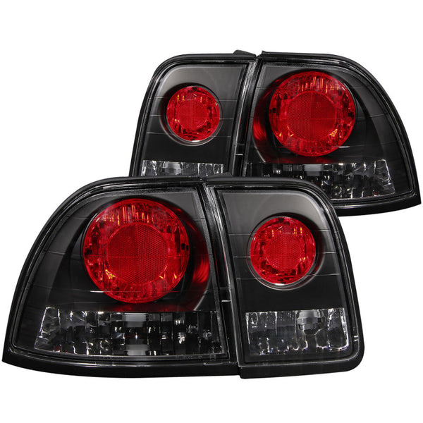 ANZO Tail Lights  Black Housing for 19961997 Honda Accord