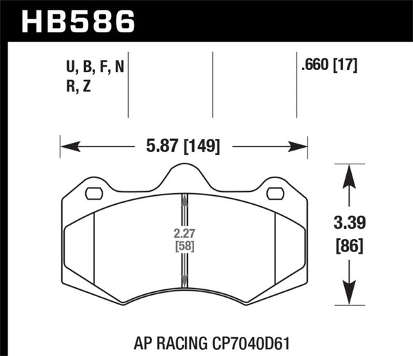 Hawk AP Racing CP7040 DTC-70 Racing Brake Pads