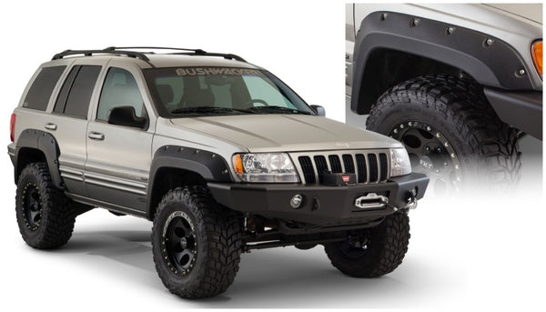 Bushwacker Cutout Style Fender Flares for 99-04 Jeep Grand Cherokee - 4 Piece - Black