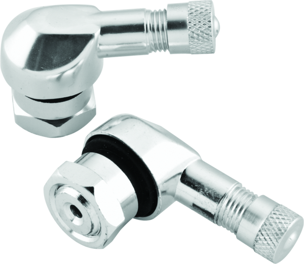 BikeMaster Silver Valve Stems (2-Pack)  Anodized Aluminium