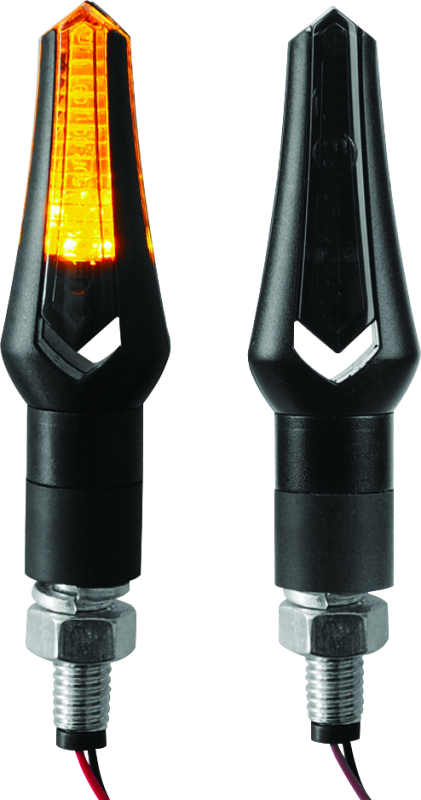 BikeMaster Dagger Turn Signal Indicator w/ Interchangeable Covers (Smoke Lens, Dual Amber LEDs)