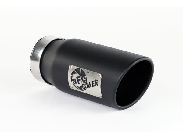aFe Power 4" Inlet x 5" Outlet x 12" Long Bolt-On Diesel Exhaust Tip - Black