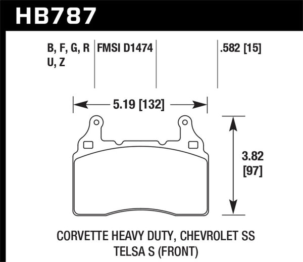 Hawk DTC-60 Race Front Brake Pads for 2015-2017 Chevy Corvette Z51