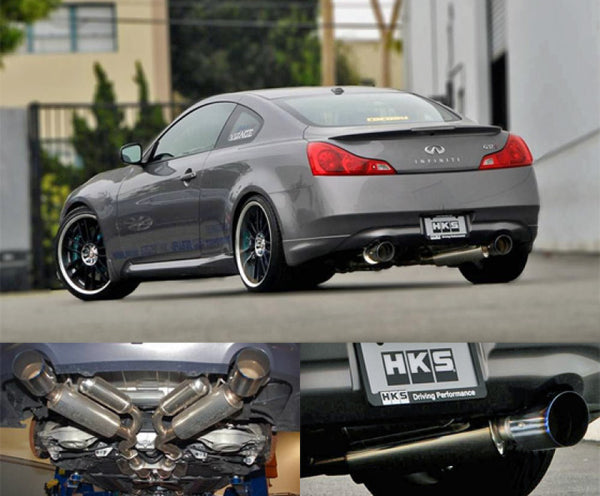 HKS Catback Exhaust for 2008-2013 Infiniti G37 Coupe - Dual Hi-Power Ti Tip (SUS304)