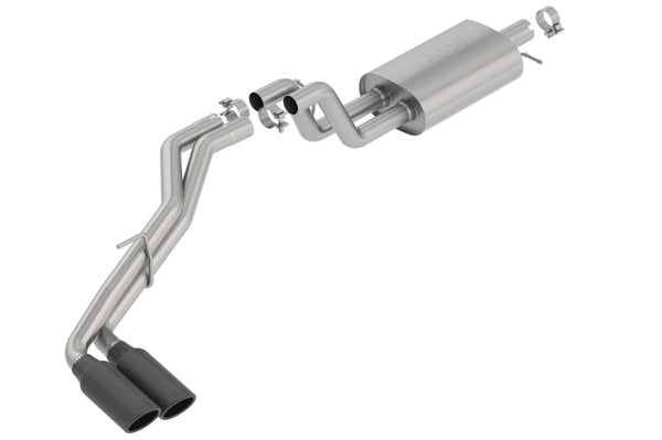 Borla S-Type Catback Exhaust for 2019 Ford Ranger XL/XLT/Lariat 2.3L 2/4WD with Dual Black Chrome Tips