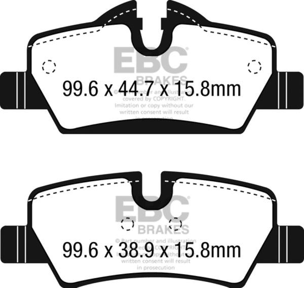 EBC Greenstuff Rear Brake Pads for 2014+ Mini Hardtop 1.5 Turbo Cooper