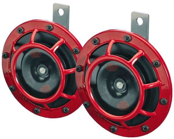 Hella Supertone Horn Kit 12V 300/500HZ Red - B133 Series