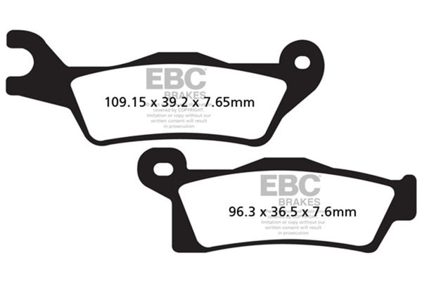 EBC 18-23 Can Am Outlander 450 All Models Single Rear Rotor Front Right FA-SFA-X Brake Pads