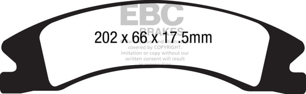 EBC Yellowstuff Front Brake Pads for 2015+ Cadillac Escalade Ext/Esv 6.2 2WD