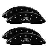 MGP 4 Caliper Covers Engraved Front & Rear Oval logo/Ford Black finish silver ch