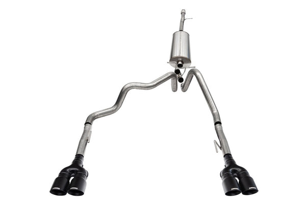 CORSA Performance 19-23 GMC Sierra 1500 Cat-Back Dual Rear Exit with Twin 4in Black Powder Coat Tips