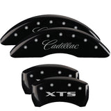 MGP 4 Caliper Covers Engraved Front Cadillac Engraved Rear XTS Black finish silver ch