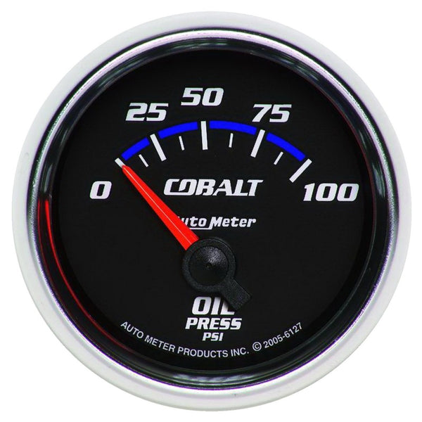 AutoMeter Cobalt 52mm Electric Oil Pressure Gauge 0100 PSI (Short Sweep) w/ 1/8" NPT Sender