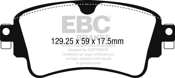 EBC Yellowstuff Rear Brake Pads for 2017-2018 Audi A4/A4 Quattro/A5 Quattro