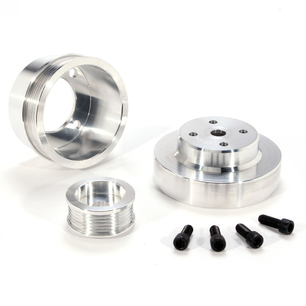 BBK Underdrive Pulley Kit (3-Piece) CNC Billet Aluminum for 1986-1993 Mustang 5.0