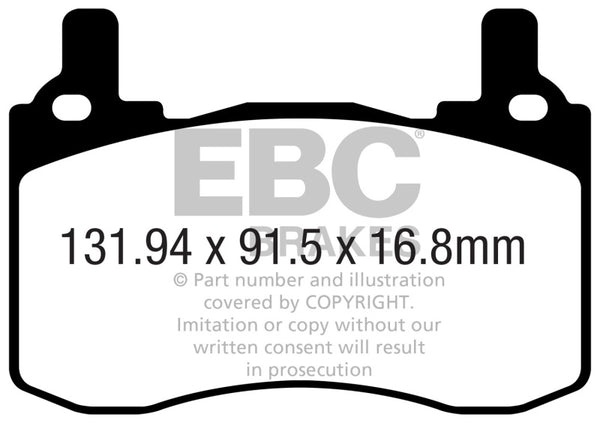 EBC Yellowstuff Rear Brake Pads for 2019+ Genesis G70 2.0T (Brembo)