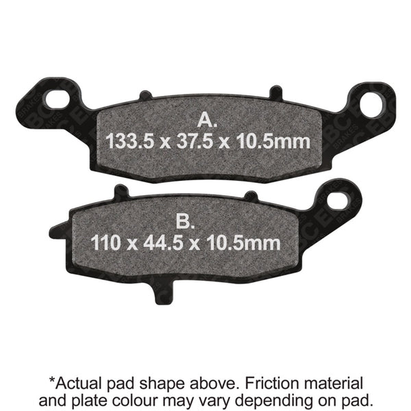 EBC 06-23 Kawasaki VN 900 Vulcan Classic LT (w/Spoke Whl) Rear Left/Right Semi-Sint V Brake Pads