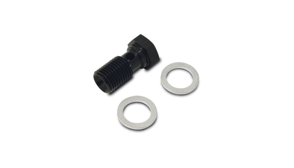 Vibrant Aluminum Banjo Bolt w/ 2 Washers (M8x1.25 20mm LG) - Anodized Black