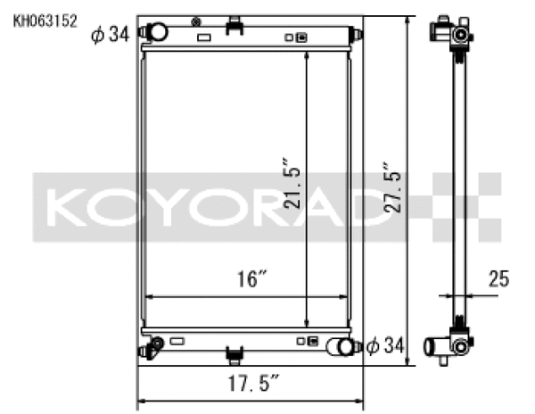 Koyo 2016 Mazda MX-5 Miata 2.0L I4 (MT) Aluminum Radiator
