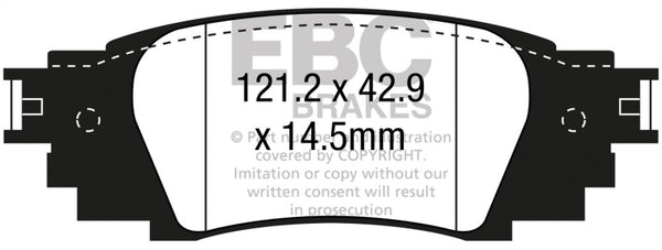 EBC Yellowstuff Rear Brake Pads for 2016+ Lexus RX350 3.5L