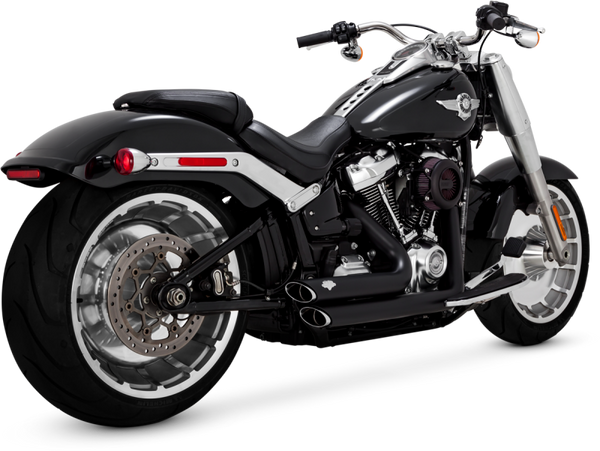 Vance & Hines 18-22 Harley Softail Wide Tire Shortshots Staggered Exhaust System - Black