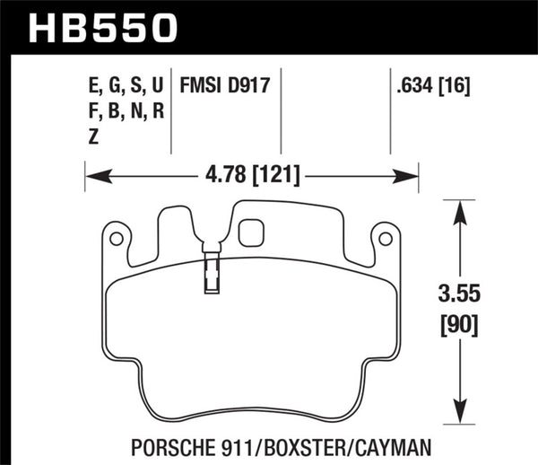Hawk DTC-60 Race Brake Pads for 98-05 Porsche 911, 00-07 Boxster, 06 Cayman