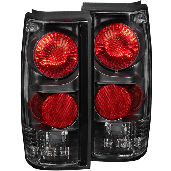 ANZO Tail Lights Black Housing for Chevrolet S-10 19821994 (Pair)