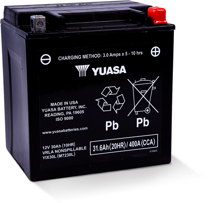 Yuasa YIX30L Maintenance Free AGM 12-Volt Battery