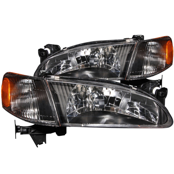 ANZO Crystal Headlights Black Housing Clear Lens for 19982000 Toyota Corolla