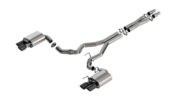 Borla Cat-Back Exhaust System for 2024 Ford Mustang GT 5.0L V8 - Active Exhaust ATAK - Black Chrome