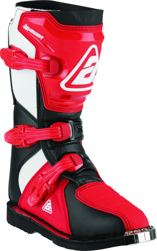 Answer AR1 Youth Motocross Boots - Black/Red - Size 6