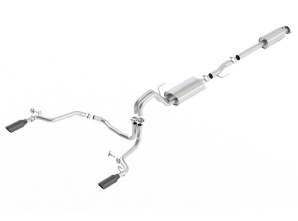 Borla S-Type Catback Exhaust for 15-17 Ford F-150 2.7L/3.5L EcoBoost/5.0L V8 - Black Chrome Tips