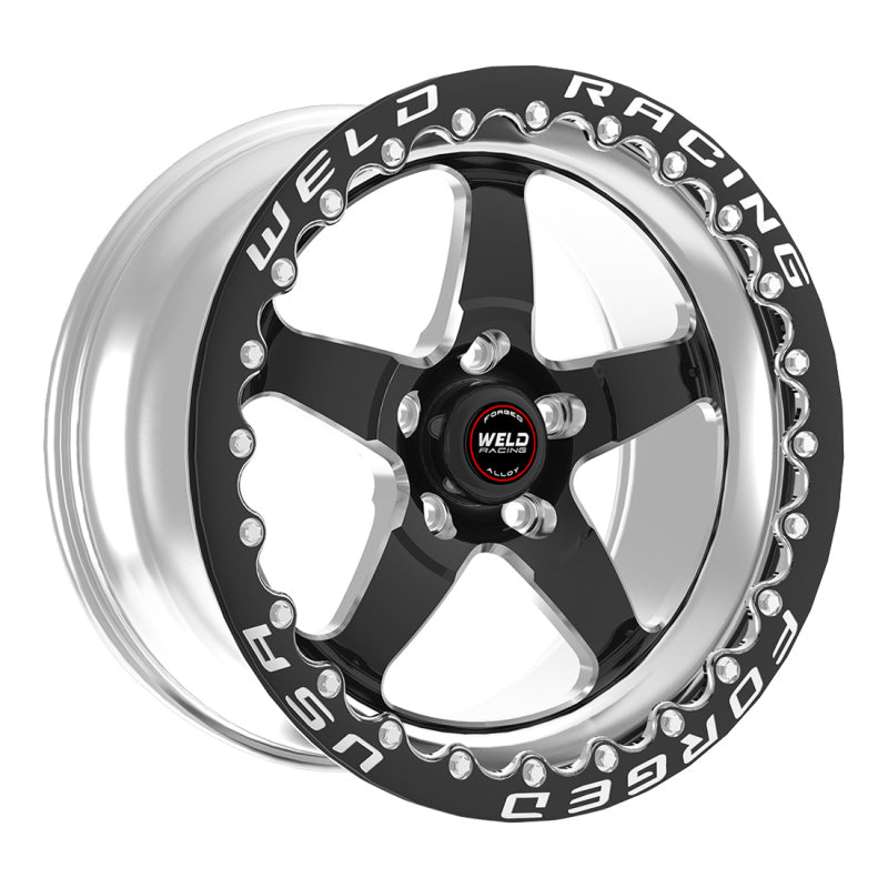 Weld S71 15x11.33 / 5x115 Conical Lug / 6.5in BS Black Wheel 3.18in ID (Medium) - Single Beadlock