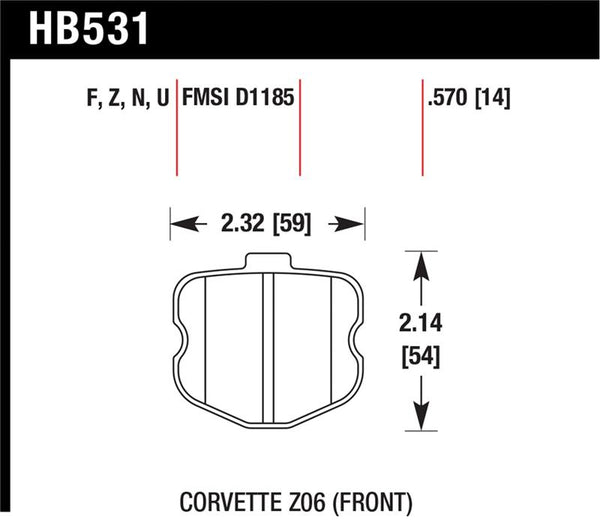 Hawk 2010-2013 Chevrolet Corvette Grand Sport HPS 5.0 Front Brake Pads