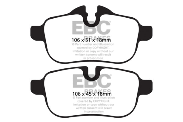 EBC Yellowstuff Rear Brake Pads for 09+ BMW Z4 3.0 (E89)