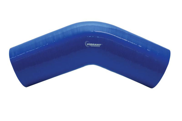 Vibrant 4 Ply Reinforced Silicone Elbow Connector - 2.25in I.D. - 45 deg. Elbow (BLACK)