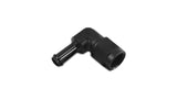 Vibrant -8AN to 1/2in Hose Barb 90 Degree Adapter - Anodized Black
