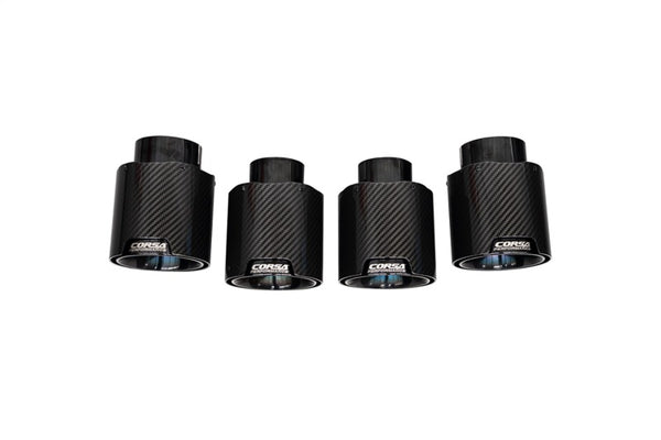 Corsa 20-25 Chevrolet Corvette C8 RWD 4.5in Carbon Fiber Black PVD Tip Kit (For Corsa Exhaust Only)