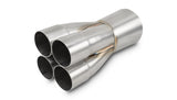 Vibrant 4-1 SS Merge Collectors (2-1/8in Inlet Slipover ID 3-1/2in Merge Outlet OD) Single Unit