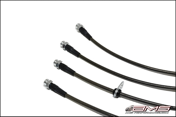AMS Performance Stainless Steel Brake Lines Kit (4 Lines) for 20082015 Mitsubishi Lancer Evolution X (EVO X)