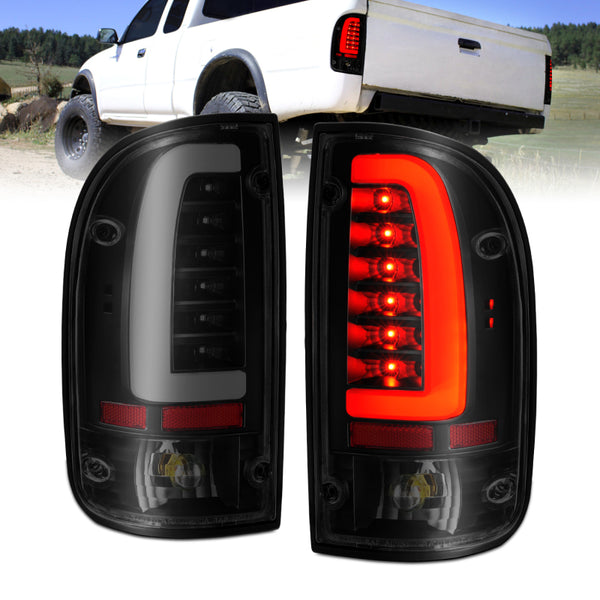 ANZO LED Tail Lights Pair for 19952000 Toyota Tacoma  Black Housing, Smoke Lens