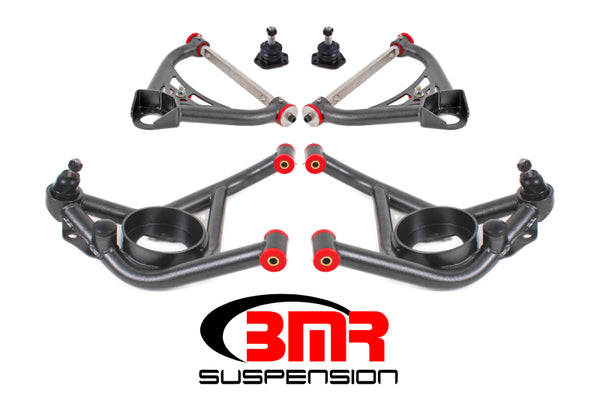 BMR Suspension Upper & Lower A-Arm Kit for 70-81 2nd Gen F-Body - Black Hammertone