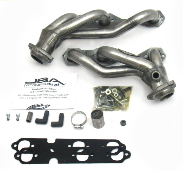 JBA 88-95 GM Truck 4.3L V6 Cat4Ward Header - 1-1/2in Primary - Raw 409SS