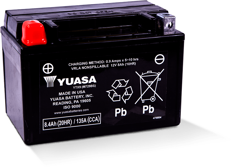 Yuasa YTX9 Maintenance Free AGM 12-Volt Battery