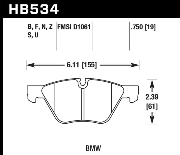 Hawk DTC-70 Race Brake Pads for BMW 128i, 325i, 325Xi, 328i, 328Xi, 330i, 330Xi (2006-2012)
