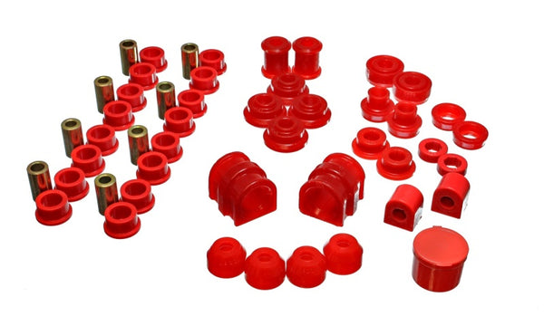 Energy Suspension Hyper-Flex Bushing Set for 91-02 Saturn S Series Coupe/Sedan/Wagon - Red