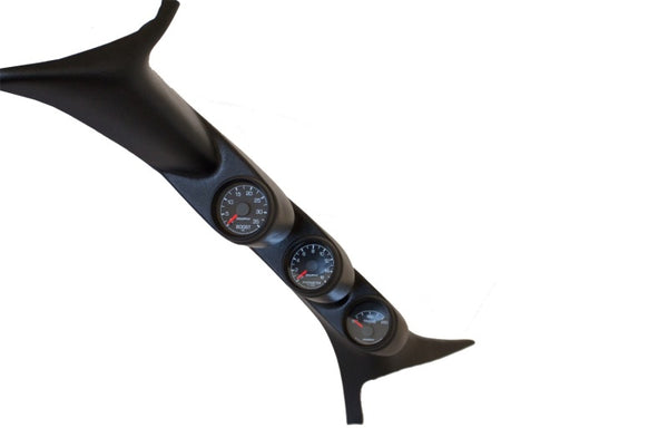 AutoMeter Black Triple Pillar Gauge Kit (EGT, Boost, Trans Temp) for 19992007 Ford Powerstroke/Super Duty