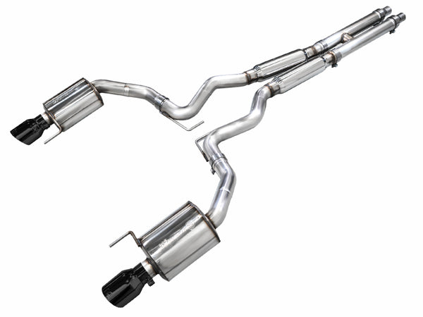 AWE Tuning Touring Catback Exhaust w/ Dual Diamond Black Tips for 2024 Ford Mustang GT S650 RWD
