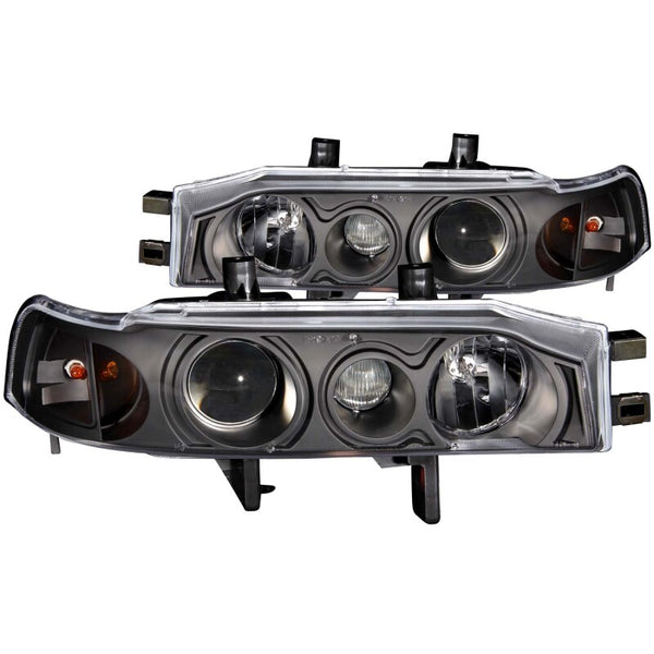 ANZO Projector Halo Headlights Black Housing for Honda Accord 1990-1993 (Pair)