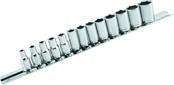 BikeMaster 13-Piece 1/4in Drive Metric Socket Set